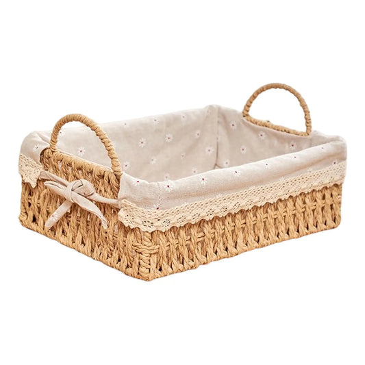 Handwoven Linen-Lined Storage Basket