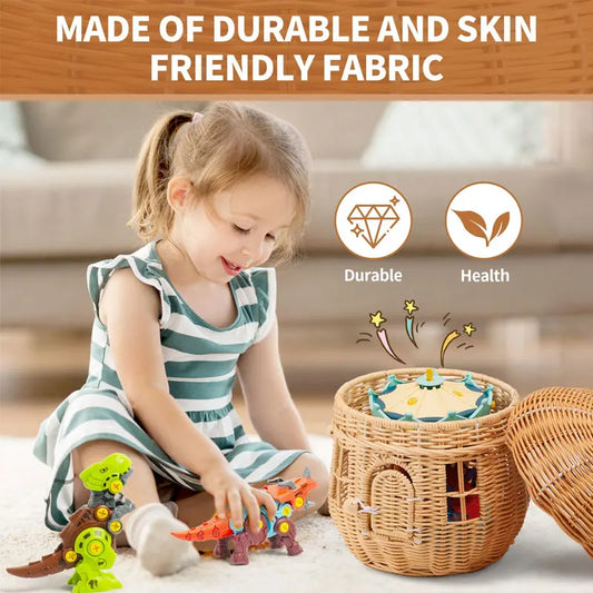 Rattan Mushroom Storage Basket with Lid